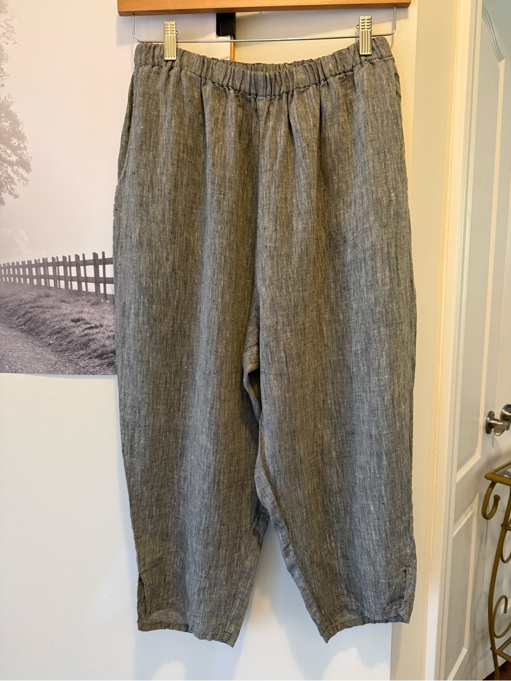 Flax 100% Linen Pants Gray